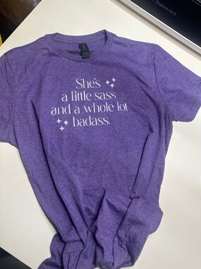 Gildan Purple Graphic Tee - White Text